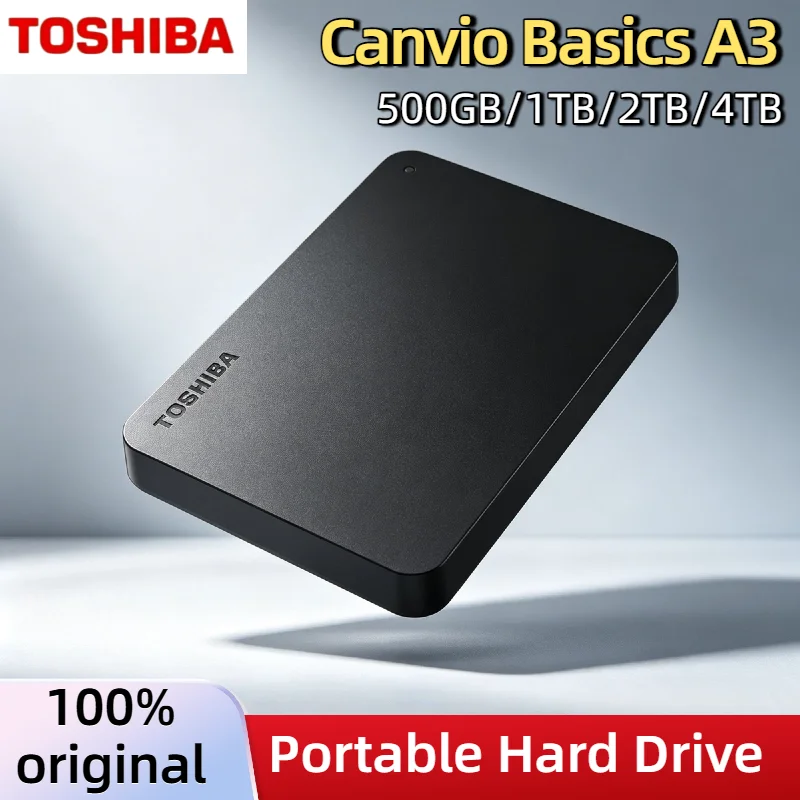 Backup Storage Toshiba Canvio Basics A3 External Hard Drive Portable 500GB 1TB 2TB USB 3.0 Matte Black Fast Ultra Pro Max
Backup Storage Toshiba Canvio Basics A3 External Hard Drive Portable 500GB 1TB 2TB USB 3.0 Matte Black Fast Ultra Pro Max