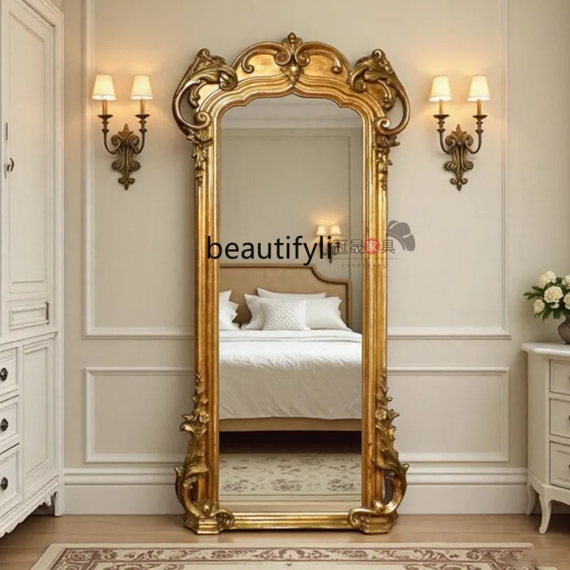 French retro full-length mirror European carved full-length mirror Home special-shaped floor mirror Bedroom living room
French retro full-length mirror European carved full-length mirror Home special-shaped floor mirror Bedroom living room