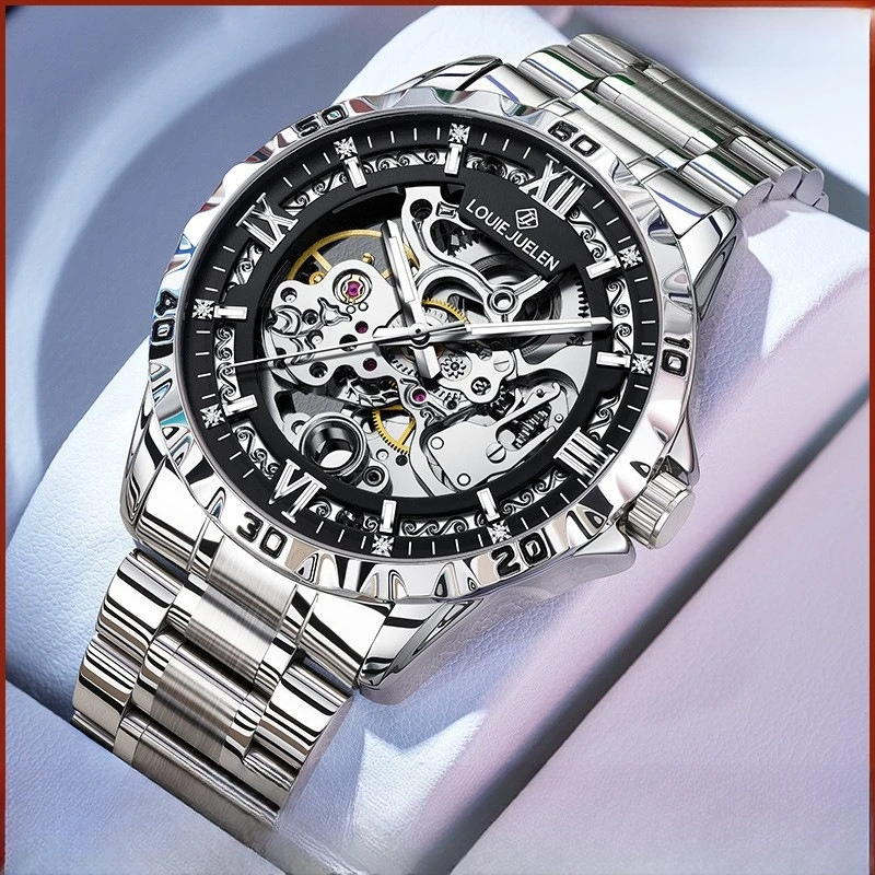 Stainless Steel Full Skeleton Luminous Waterproof Self-Wind Automatic Mechanical Watch for Men
Stainless Steel Full Skeleton Luminous Waterproof Self-Wind Automatic Mechanical Watch for Men