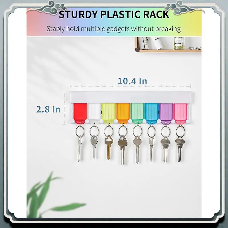Premium Key Tag Holder Slot Plastic Wall Mount Key Holder Organizer With Clear Hard Key Tag Identifier Marker, 8 Colors, 4 Pack
Premium Key Tag Holder Slot Plastic Wall Mount Key Holder Organizer With Clear Hard Key Tag Identifier Marker, 8 Colors, 4 Pack