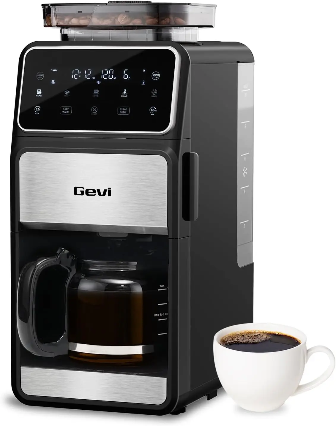 Кофеварка Grind & Brew на 10 чашек, с встроенной кофемолкой, капельная кофемашина, программируемое управление сенсорным экраном
Кофеварка Grind & Brew на 10 чашек, с встроенной кофемолкой, капельная кофемашина, программируемое управление сенсорным экраном
