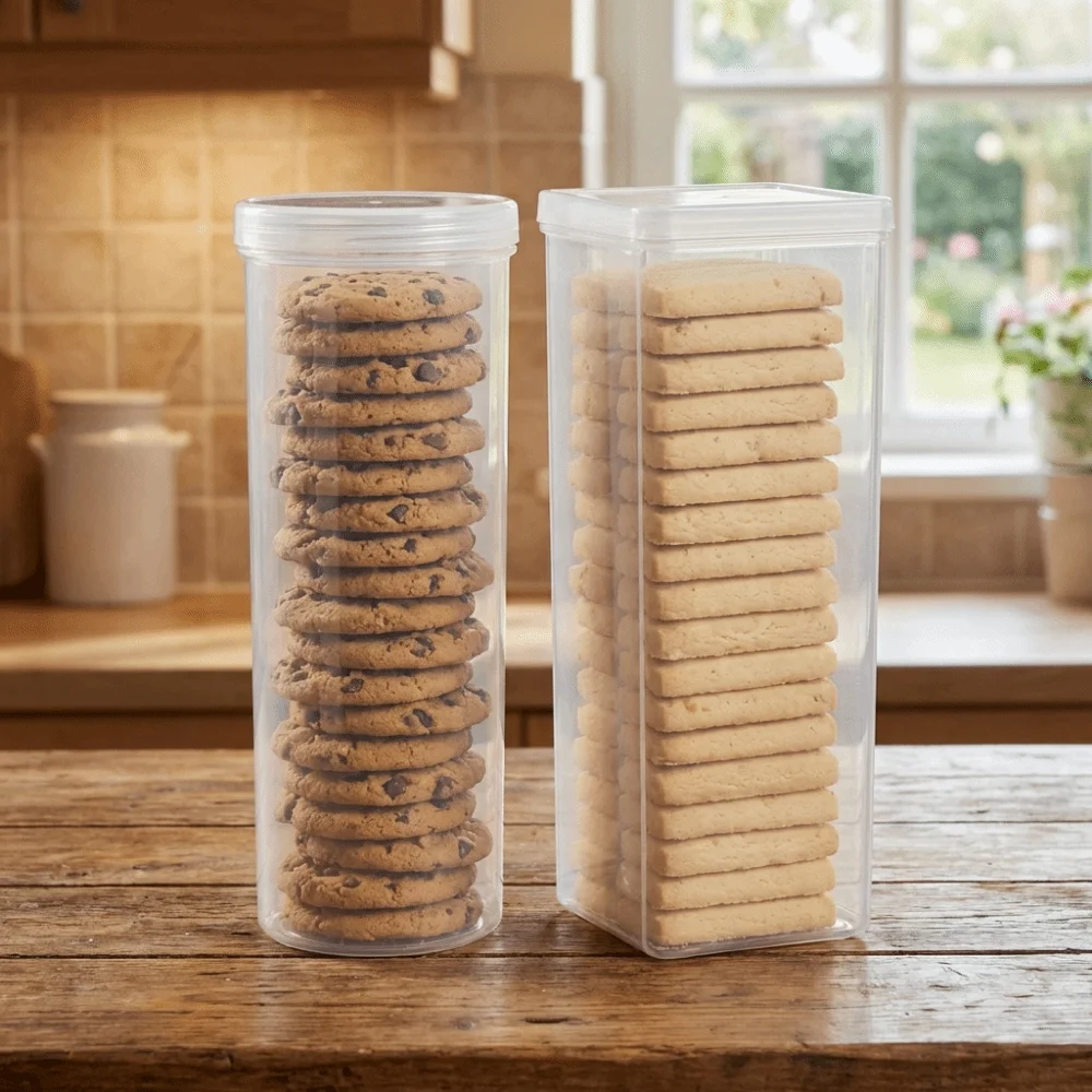 2PCS Plastic Cookie Storage Box Transparent Round/Rectangular Noodles Sealed Jar Airtight Space Saving Spice Storage Box Snacks
2PCS Plastic Cookie Storage Box Transparent Round/Rectangular Noodles Sealed Jar Airtight Space Saving Spice Storage Box Snacks
