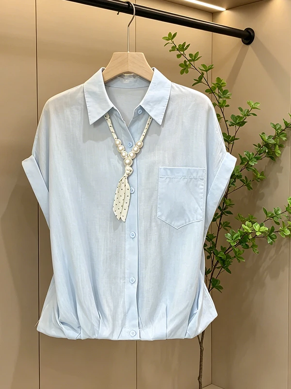 Summer 2026 Pearl Design Casual Short Sleeve Shirt Women's plus Size Belly Covering Loose Fit Korean Style Commute Fashion
Summer 2026 Pearl Design Casual Short Sleeve Shirt Women's plus Size Belly Covering Loose Fit Korean Style Commute Fashion