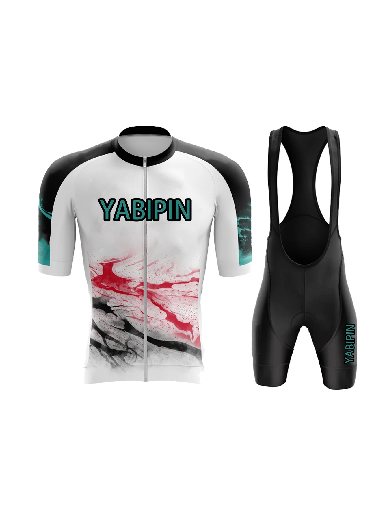 Men‘s Short Sleeve Bib Shorts Cycling Set, Stand Collar with Letter Print, Breathable Quick Dry 2 Piece Bike Suit
Men‘s Short Sleeve Bib Shorts Cycling Set, Stand Collar with Letter Print, Breathable Quick Dry 2 Piece Bike Suit