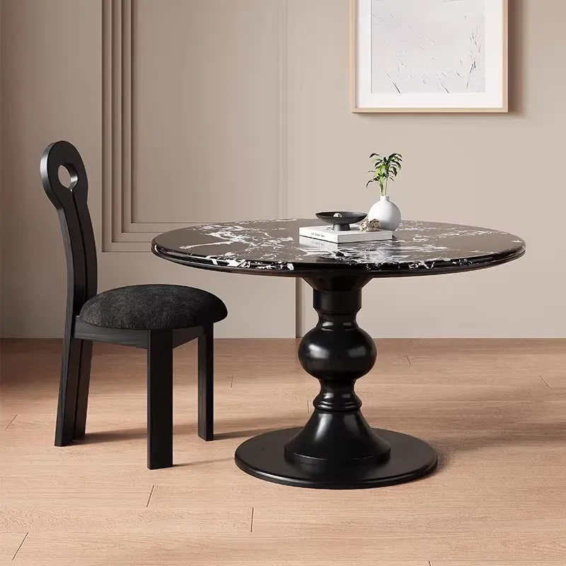 Round table French retro medieval marble round rock slab dining table small apartment household
Round table French retro medieval marble round rock slab dining table small apartment household