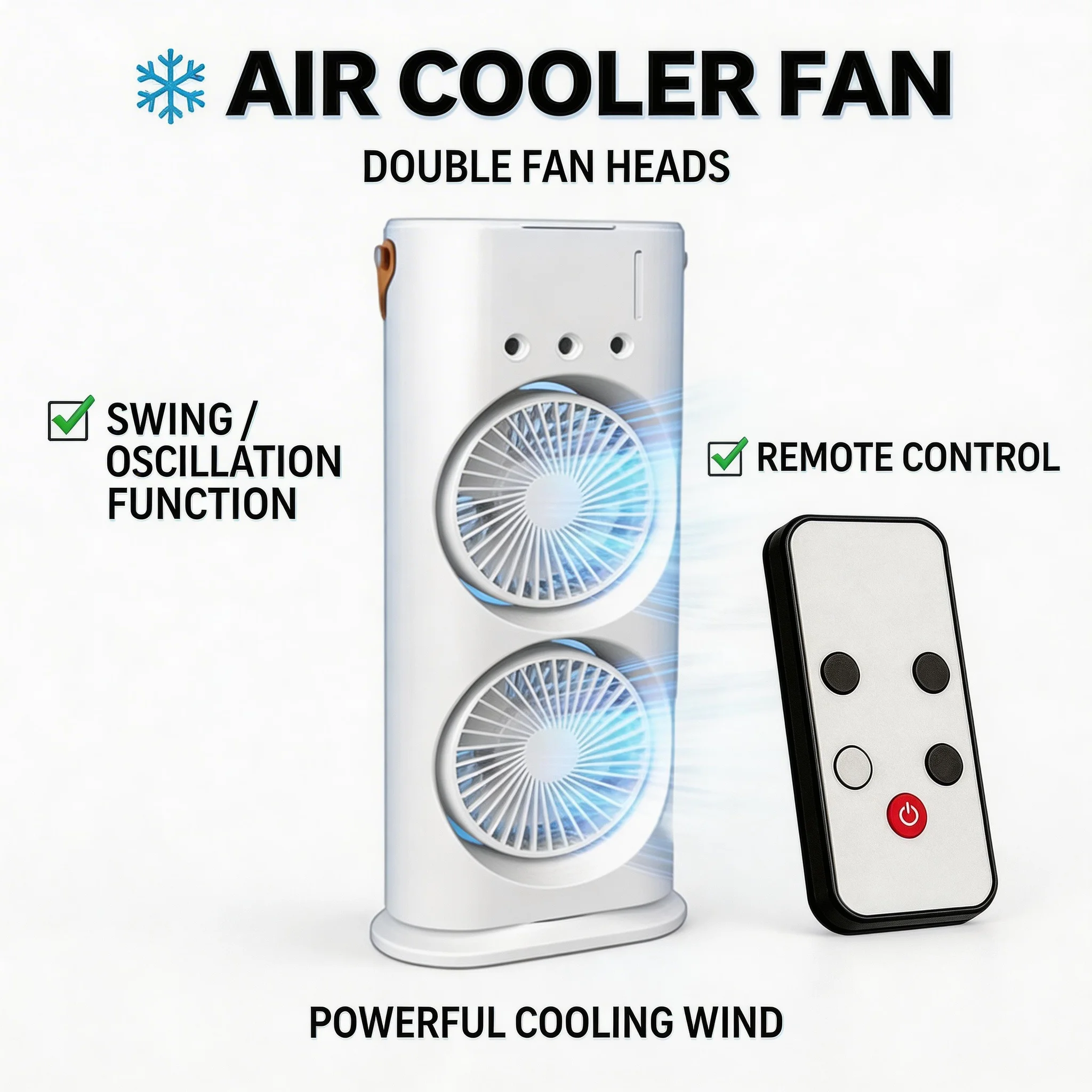 Portable Desk Fan Dual Head Spray Tower Air Cooler 3 Speeds 7 Colors Light Rotatable Air Conditioner Strong Wind High Efficiency
Portable Desk Fan Dual Head Spray Tower Air Cooler 3 Speeds 7 Colors Light Rotatable Air Conditioner Strong Wind High Efficiency