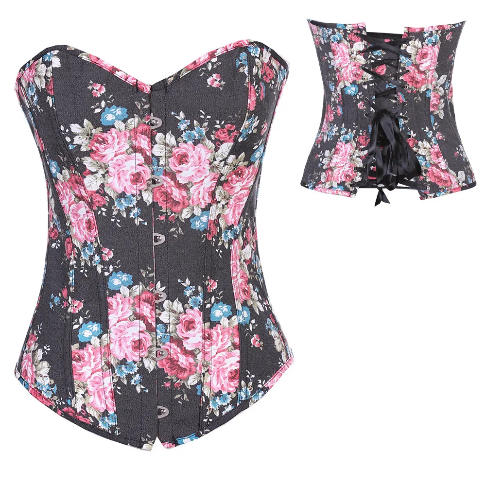 Black Denim Sexy Corset Top Vintage Floral Bustie Overbust Burlesque Sexy Lingerie Top Waist Cincher Body Shaper Slimming Korset
Black Denim Sexy Corset Top Vintage Floral Bustie Overbust Burlesque Sexy Lingerie Top Waist Cincher Body Shaper Slimming Korset