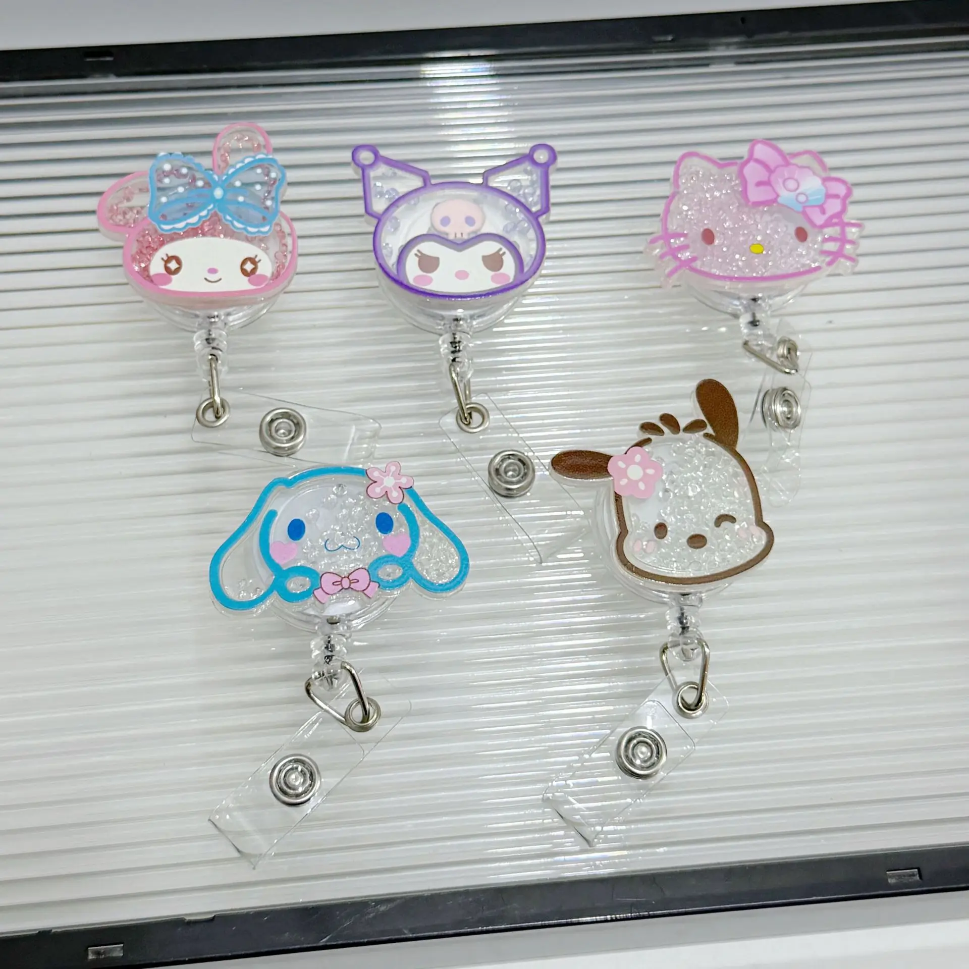 Cartoon Sanrio Kuromi Quicksand Hellokitty Nurse Doctor Telescopic Easy-Pull Buckle Student Brand Worker Brand Telescopic Buckle
Cartoon Sanrio Kuromi Quicksand Hellokitty Nurse Doctor Telescopic Easy-Pull Buckle Student Brand Worker Brand Telescopic Buckle