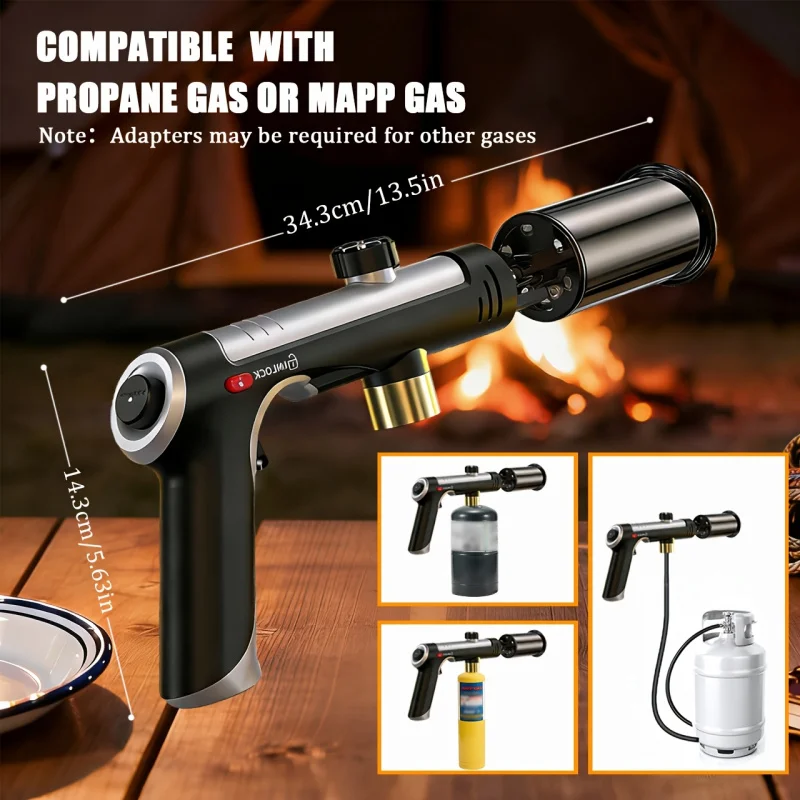 Powerful propane spray gun, one-button maximum flame, kitchen cooking spray gun with safety lock, adjustable spray gun
Powerful propane spray gun, one-button maximum flame, kitchen cooking spray gun with safety lock, adjustable spray gun