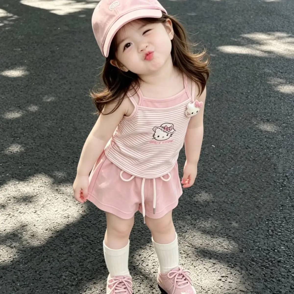 Sanrios Cute Tank Shorts Set Pure Cotton for Baby Girls Summer Outfit Cartoon Hello Kittys All Over Print New Design Sweet Sling
Sanrios Cute Tank Shorts Set Pure Cotton for Baby Girls Summer Outfit Cartoon Hello Kittys All Over Print New Design Sweet Sling