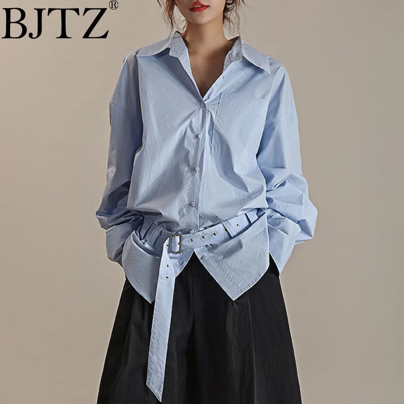 BJTZ Spring Summer Women's Low Waist Mid Length Shirt With Waistband And Tie Up Long Sleeved Shirt Loose And Casual Cotton
BJTZ Spring Summer Women's Low Waist Mid Length Shirt With Waistband And Tie Up Long Sleeved Shirt Loose And Casual Cotton