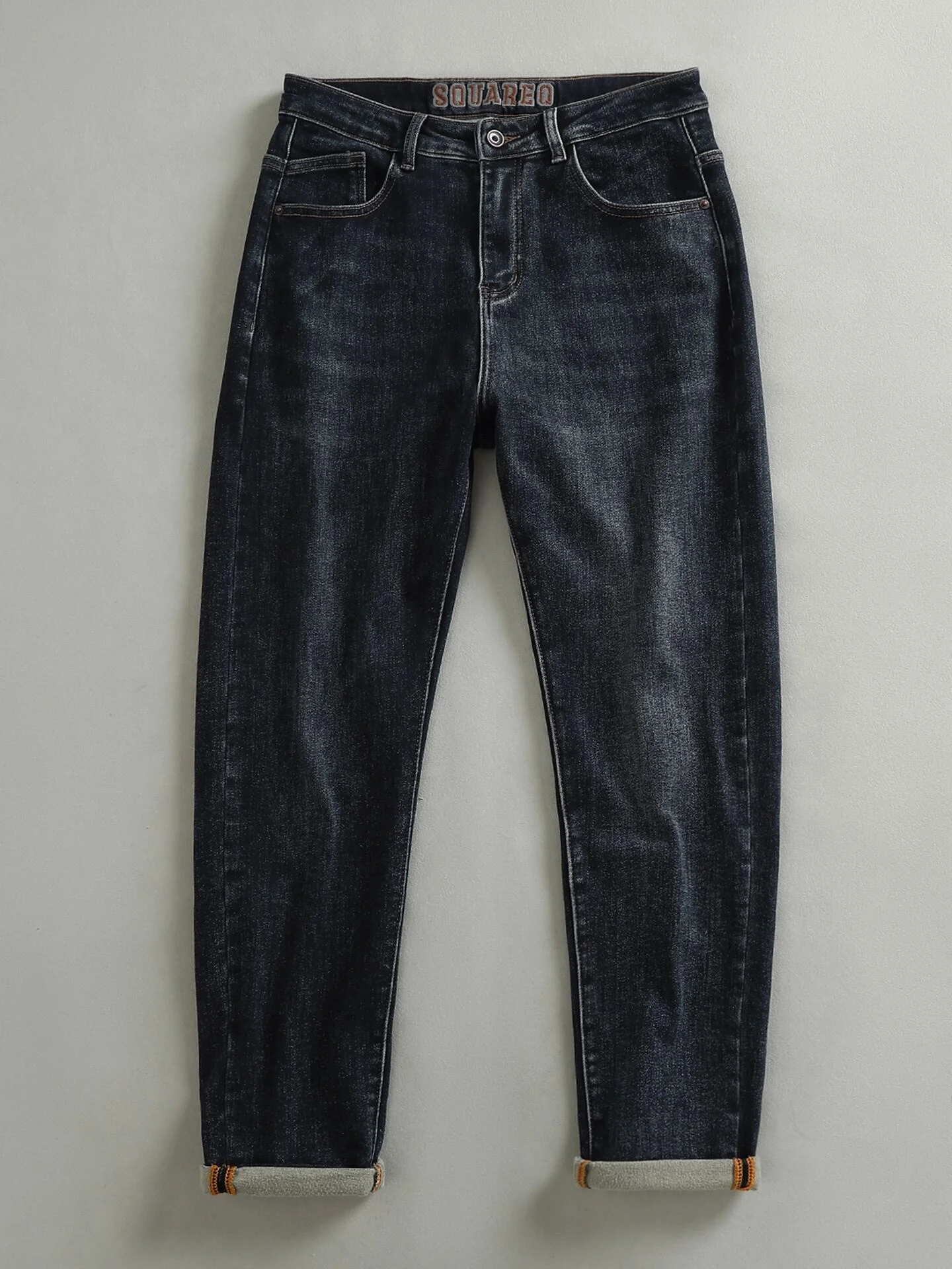 Trendy American Style Fleece Lined Embroidered Thick Jeans Men's Slim Fit Small Straight Tube Long Pants Casual Cotton Polyester
Trendy American Style Fleece Lined Embroidered Thick Jeans Men's Slim Fit Small Straight Tube Long Pants Casual Cotton Polyester