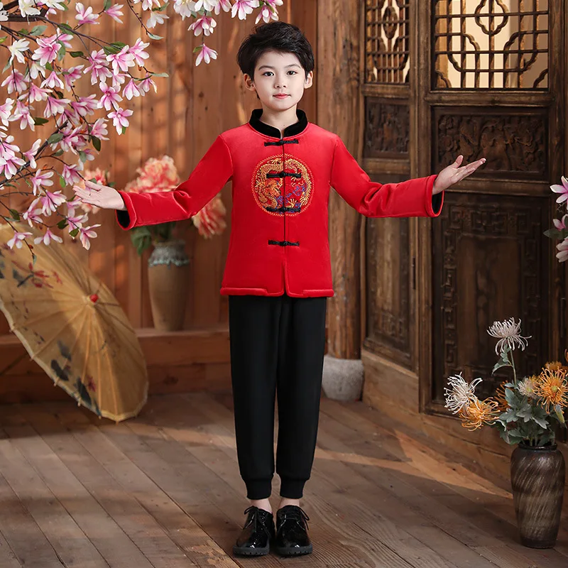 Boy New Autumn Winter Thick Warm Tang Suit Chinese Style Retro Red Embroidery Hanfu Party Evening Performance Role Play Costume
Boy New Autumn Winter Thick Warm Tang Suit Chinese Style Retro Red Embroidery Hanfu Party Evening Performance Role Play Costume