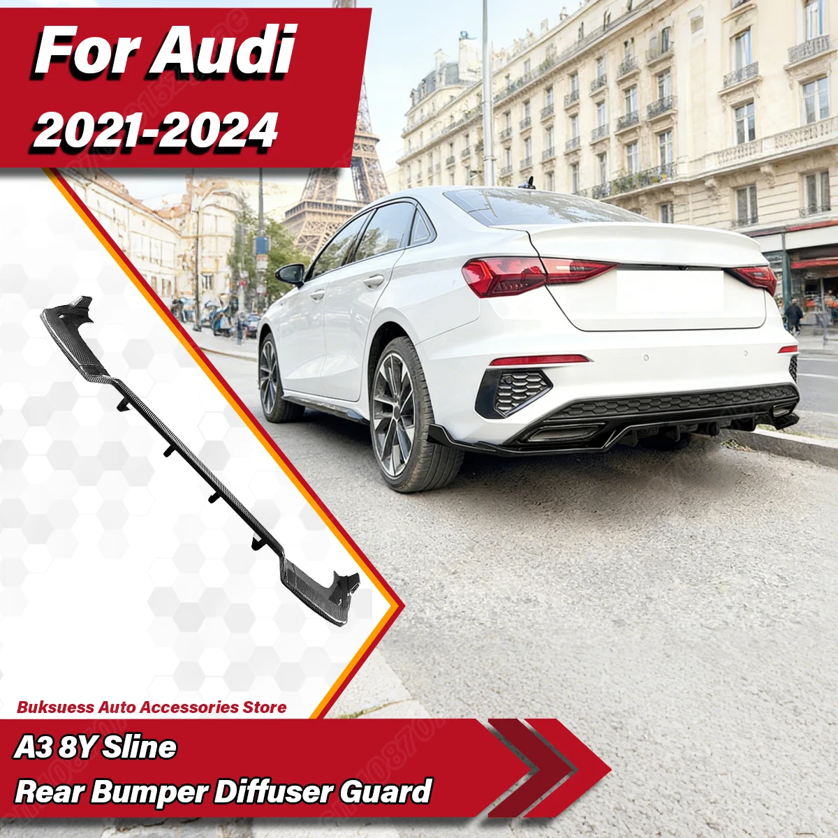 For Audi A3 8Y Sline 2021 2022 2023 2024 Rear Bumper Diffuser Guard Rear Lower Lip Splitter Protector Auto Exterior Decor Parts
For Audi A3 8Y Sline 2021 2022 2023 2024 Rear Bumper Diffuser Guard Rear Lower Lip Splitter Protector Auto Exterior Decor Parts