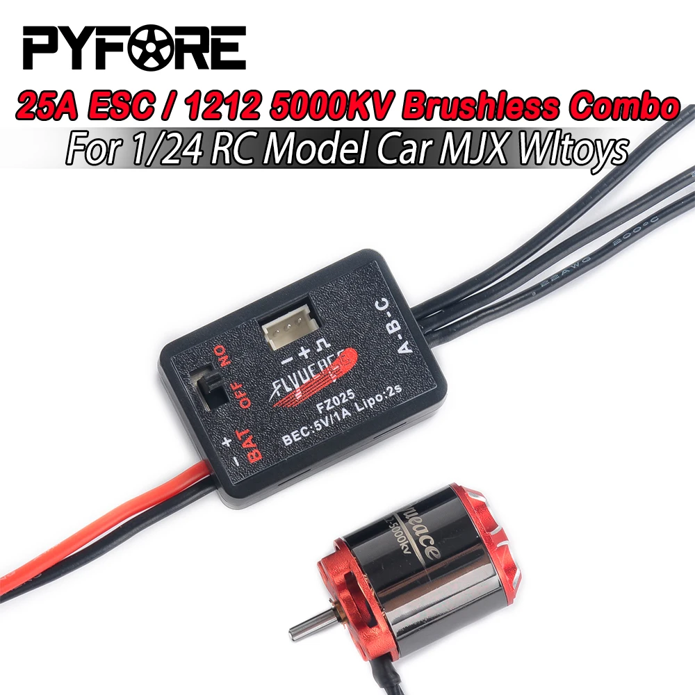 PYFORE Outer Rotor Brushless Motor ESC Combo 25A 1212-5000KV For 1/24 RC Model Car FMS MJX Wltoys Upgrade Accessories
PYFORE Outer Rotor Brushless Motor ESC Combo 25A 1212-5000KV For 1/24 RC Model Car FMS MJX Wltoys Upgrade Accessories