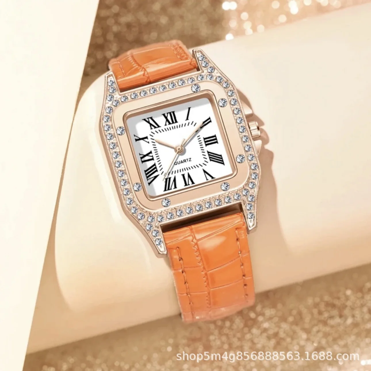 Geshi counter quality square orange lady's watch - luxurious and versatile, trendy and fashionable, exuding elegant style.
Geshi counter quality square orange lady's watch - luxurious and versatile, trendy and fashionable, exuding elegant style.