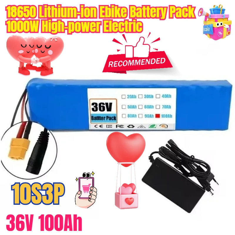 10S3P 36V 100Ah 18650 Lithium-ion Ebike Battery Pack 1000W High-power Electric Battery
10S3P 36V 100Ah 18650 Lithium-ion Ebike Battery Pack 1000W High-power Electric Battery