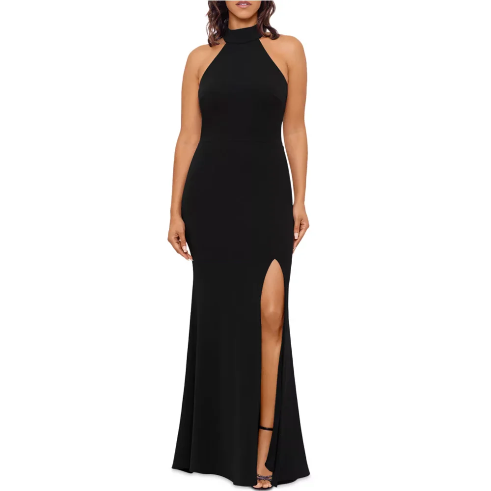 Elegant Evening Dress Formal Sleeveless Neck Halter Side Split Prom Dress Cocktail Party Gowns for Special Occasions Customized
Elegant Evening Dress Formal Sleeveless Neck Halter Side Split Prom Dress Cocktail Party Gowns for Special Occasions Customized