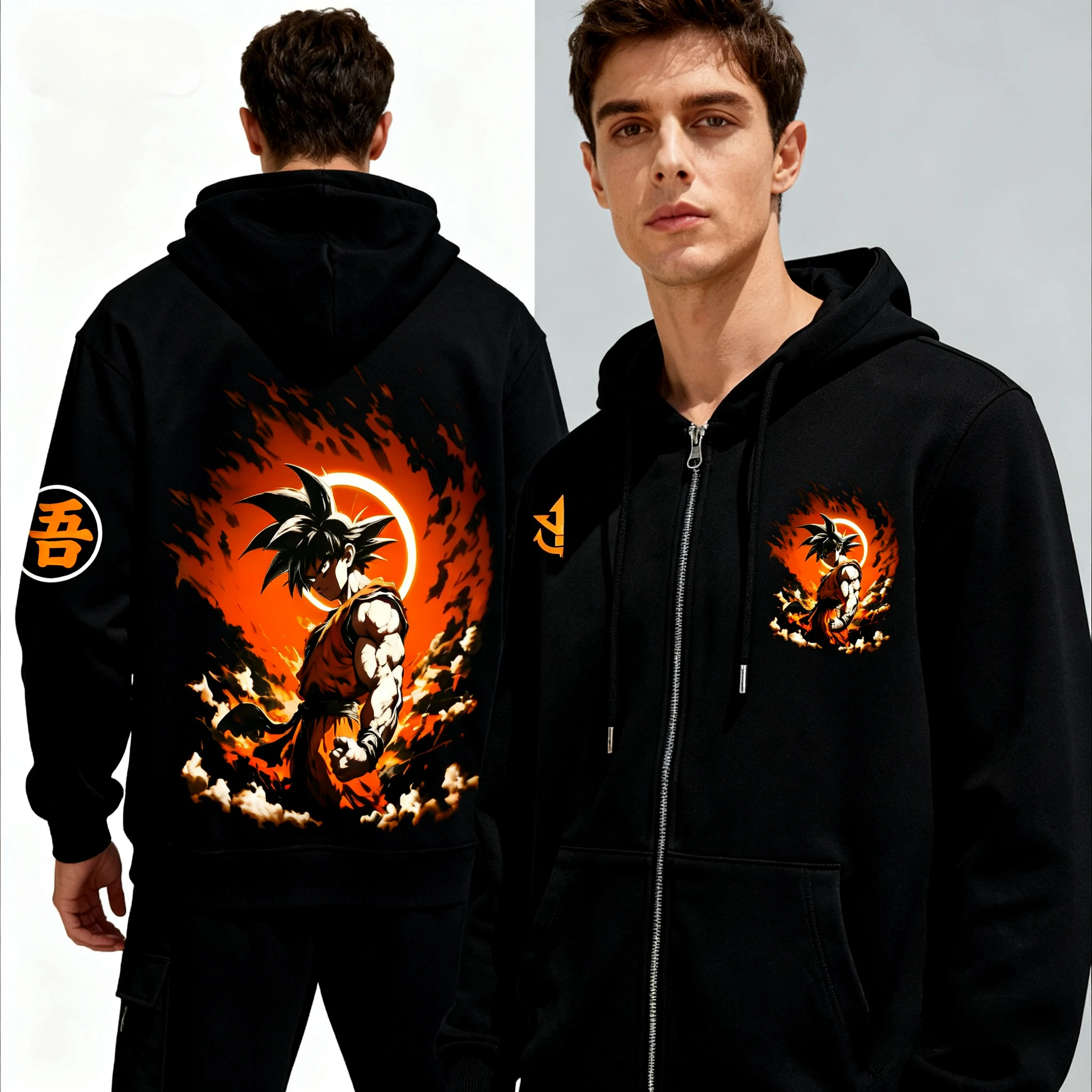 Bandai DBZ Мужская толстовка с капюшоном и графикой, высококачественная хлопковая куртка на молнии, пуловер с капюшоном, повседневная одежда в стиле аниме, толстовка для мужчин
Bandai DBZ Мужская толстовка с капюшоном и графикой, высококачественная хлопковая куртка на молнии, пуловер с капюшоном, повседневная одежда в стиле аниме, толстовка для мужчин