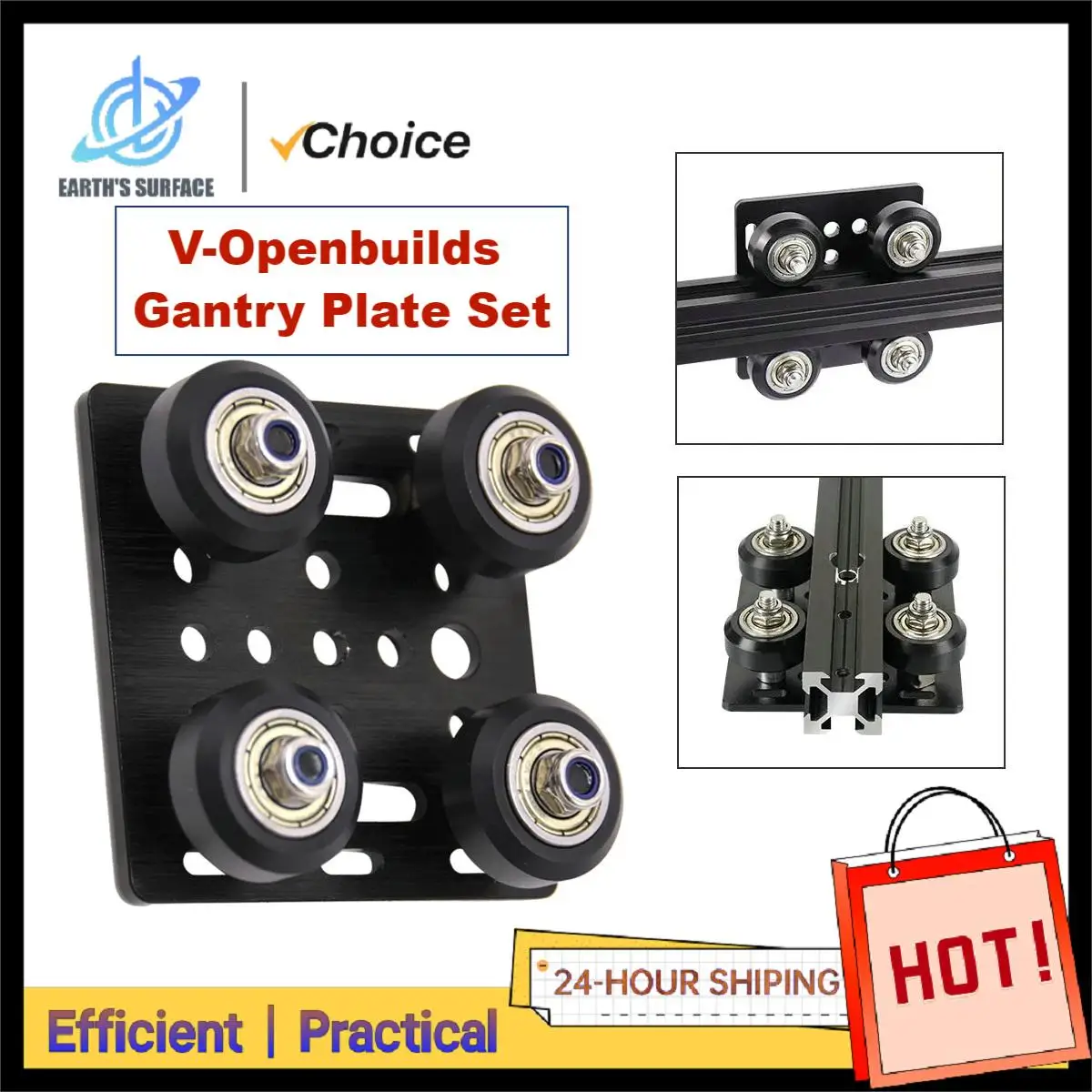 Деталь для 3D-принтера ES-3D V-Openbuilds, комплект платформы для портальной плиты, специальные скользящие пластины, шкивы для 3D-принтера 2020 V-Slot, алюминиевые профили