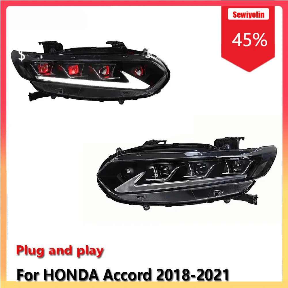 Автомобильная светодиодная фара, автомобильная часть Alma HONDA Accord 2018-2021, противотуманная DRL, стоп-сигнал поворота, лампа Plug and Play 
Автомобильная светодиодная фара, автомобильная часть Alma HONDA Accord 2018-2021, противотуманная DRL, стоп-сигнал поворота, лампа Plug and Play