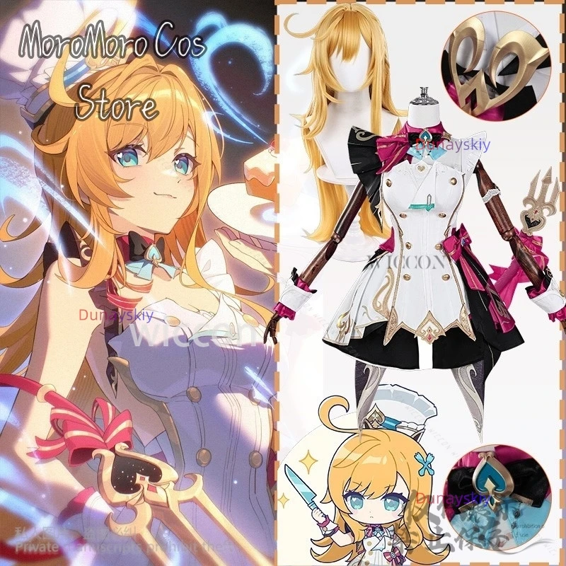 Anime Game Genshin Impact Cosplay Escoffier Costume Chef's Uniform Hot Pink Cake Dress Cute Kawaii Lolita Wigs Props Customized
Anime Game Genshin Impact Cosplay Escoffier Costume Chef's Uniform Hot Pink Cake Dress Cute Kawaii Lolita Wigs Props Customized