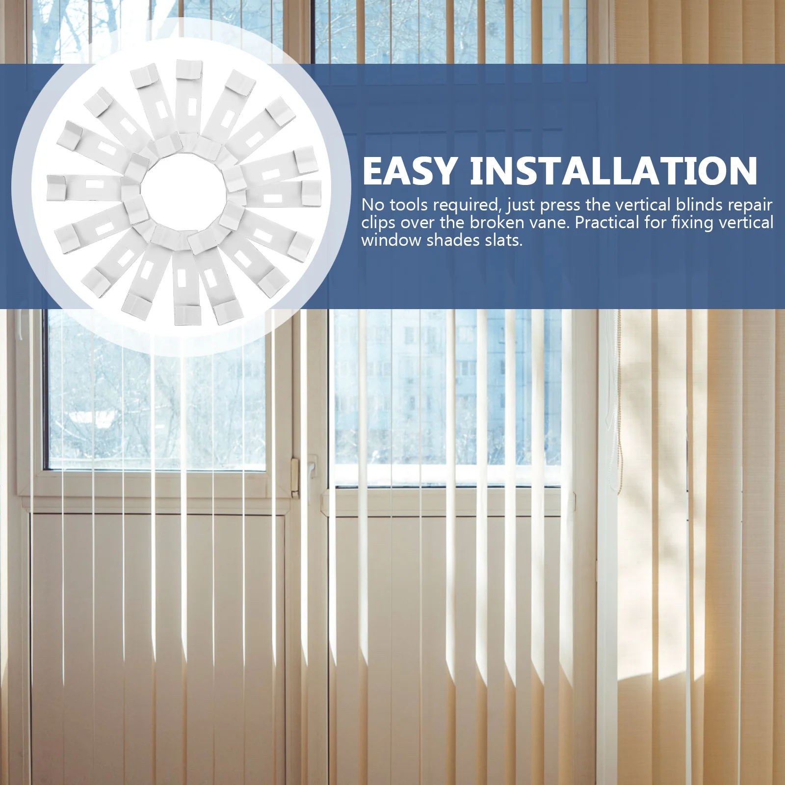 20pcs Vertical Blind Replacement Slats Metal Blind Repair Tabs Snap In Easy Install Compatible With Most Vertical Blinds
20pcs Vertical Blind Replacement Slats Metal Blind Repair Tabs Snap In Easy Install Compatible With Most Vertical Blinds
