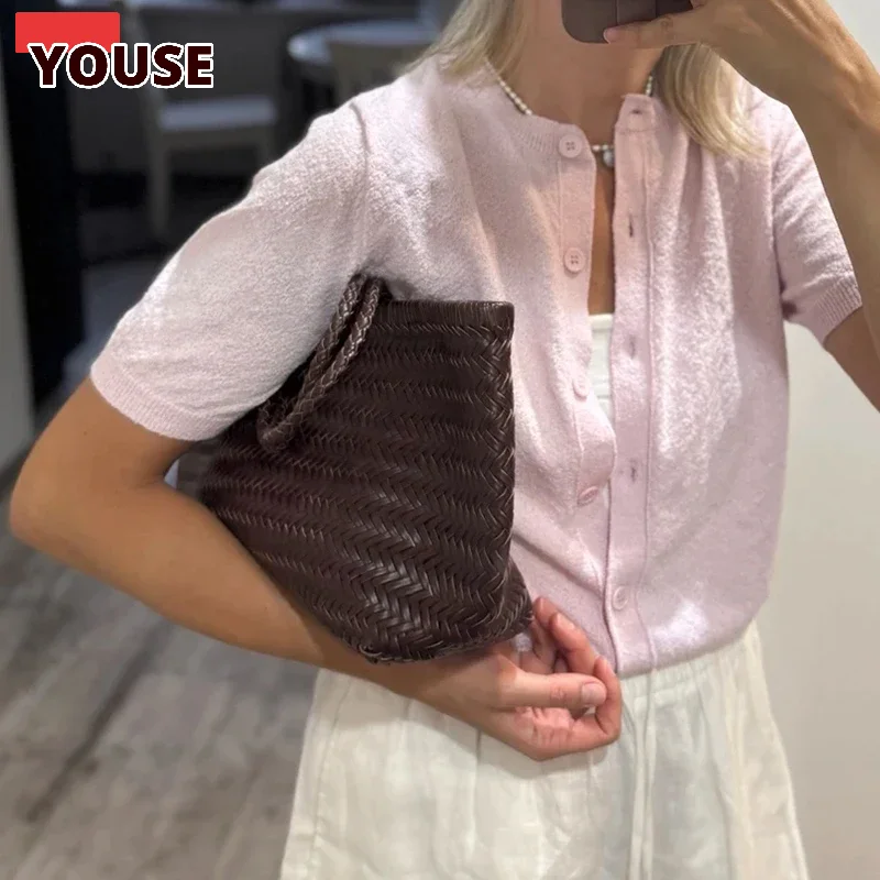 Women's Woven Leather Tote Bag Large Capacity Basket Handbag with Inner Pouch Retro Casual Top Handle Bag for Daily & Beach
Women's Woven Leather Tote Bag Large Capacity Basket Handbag with Inner Pouch Retro Casual Top Handle Bag for Daily & Beach