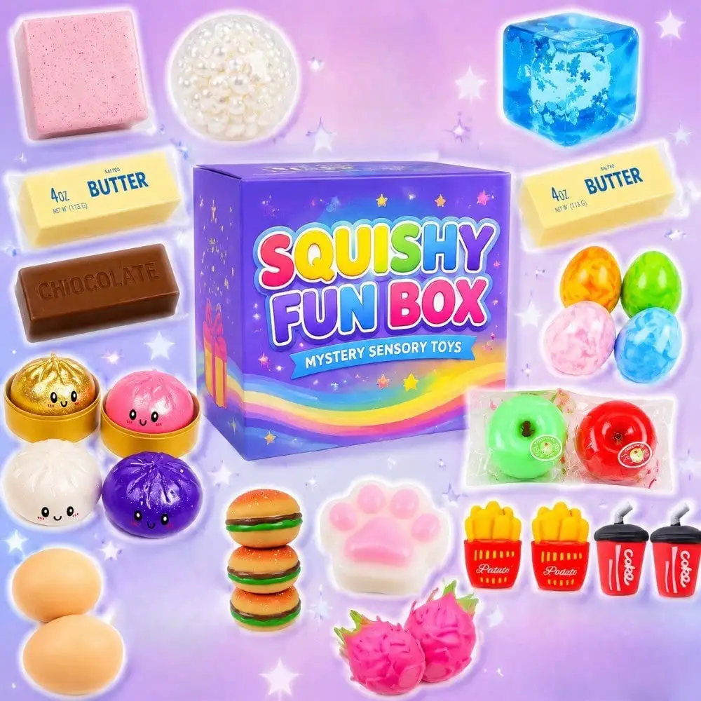 2026 Random Surprise Box - Assorted Squishy Squeeze Toys Food & Animal Shaped Slow Rebound Sensory Fidget Stress Relief for Kids & Adults Party Favor
2026 Random Surprise Box - Assorted Squishy Squeeze Toys Food & Animal Shaped Slow Rebound Sensory Fidget Stress Relief for Kids & Adults Party Favor