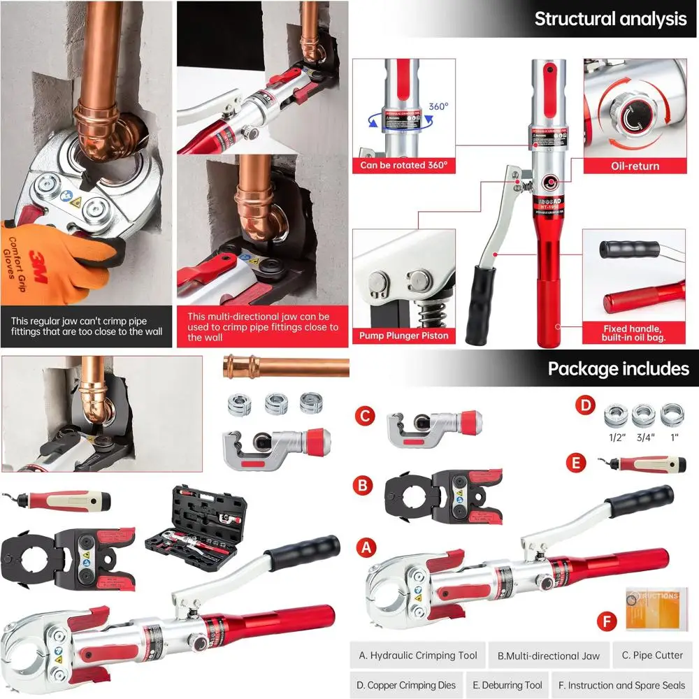 Универсальный многонаправленный клещевой пресс для медных фитингов 1/2, 3/4, 1 дюйм
Универсальный многонаправленный клещевой пресс для медных фитингов 1/2, 3/4, 1 дюйм