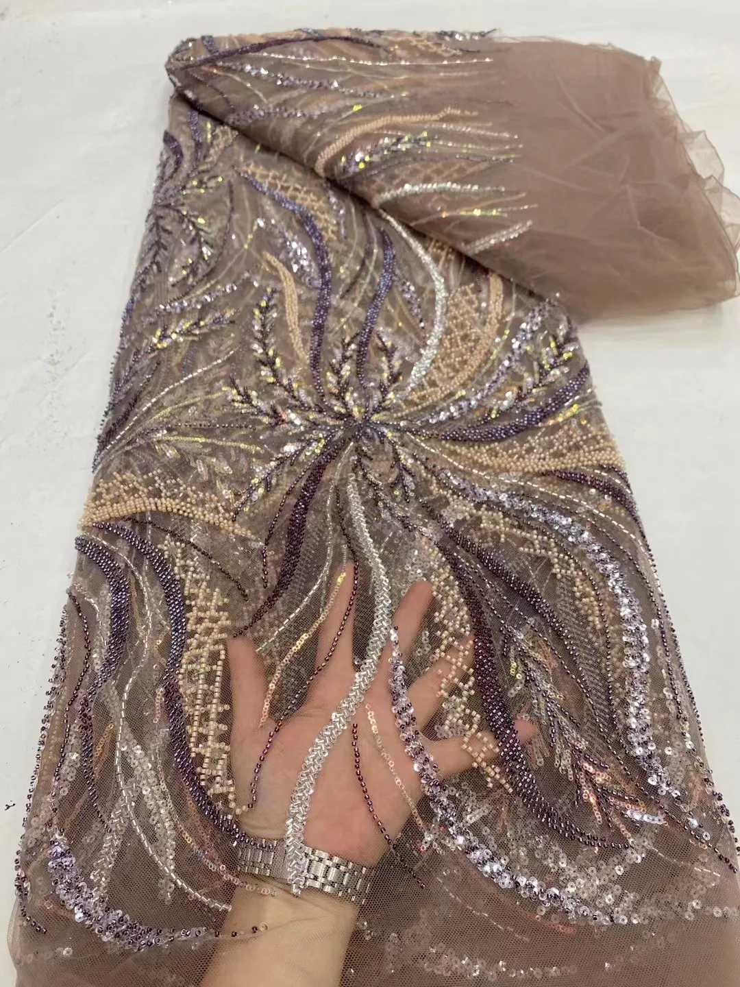 African Beaded Lace Fabric for Wedding, Nigerian Sequins, French Tulle, Heavy Material, High Quality, 2024
African Beaded Lace Fabric for Wedding, Nigerian Sequins, French Tulle, Heavy Material, High Quality, 2024