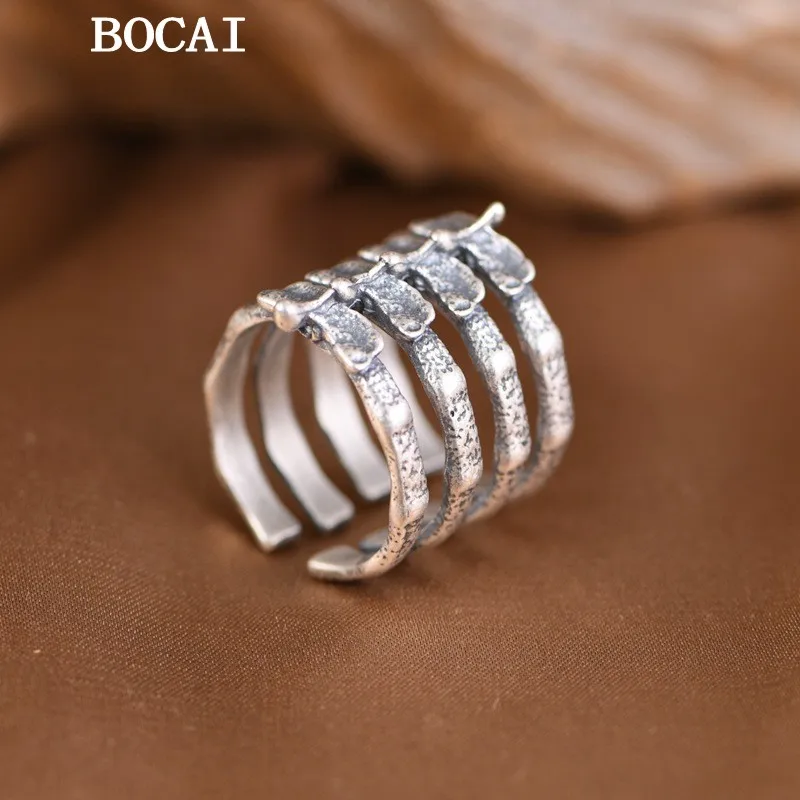 BOCAI New S925 Silver Ring Retro Trendy Hip Hop Spinal Bone Ring Ladies Gift
BOCAI New S925 Silver Ring Retro Trendy Hip Hop Spinal Bone Ring Ladies Gift