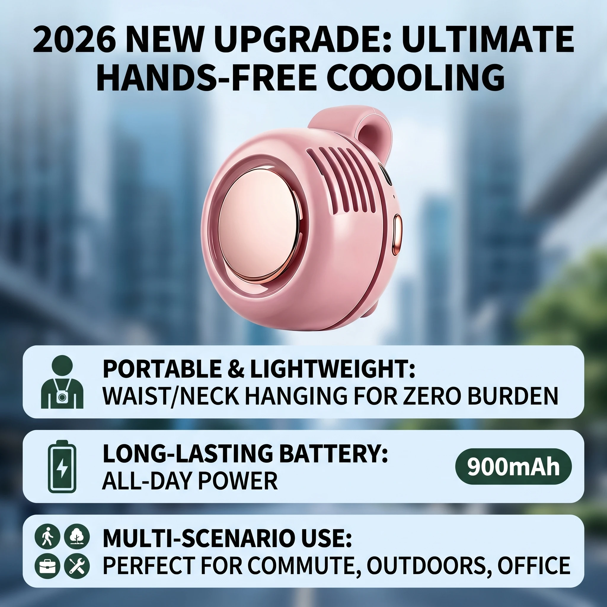 2026 New Upgrade Mini Whirlwind Leafless Fan Waist Clip Handheld 3-Speed Silent Strong Wind USB Rechargeable Handsfree Home Outd
2026 New Upgrade Mini Whirlwind Leafless Fan Waist Clip Handheld 3-Speed Silent Strong Wind USB Rechargeable Handsfree Home Outd