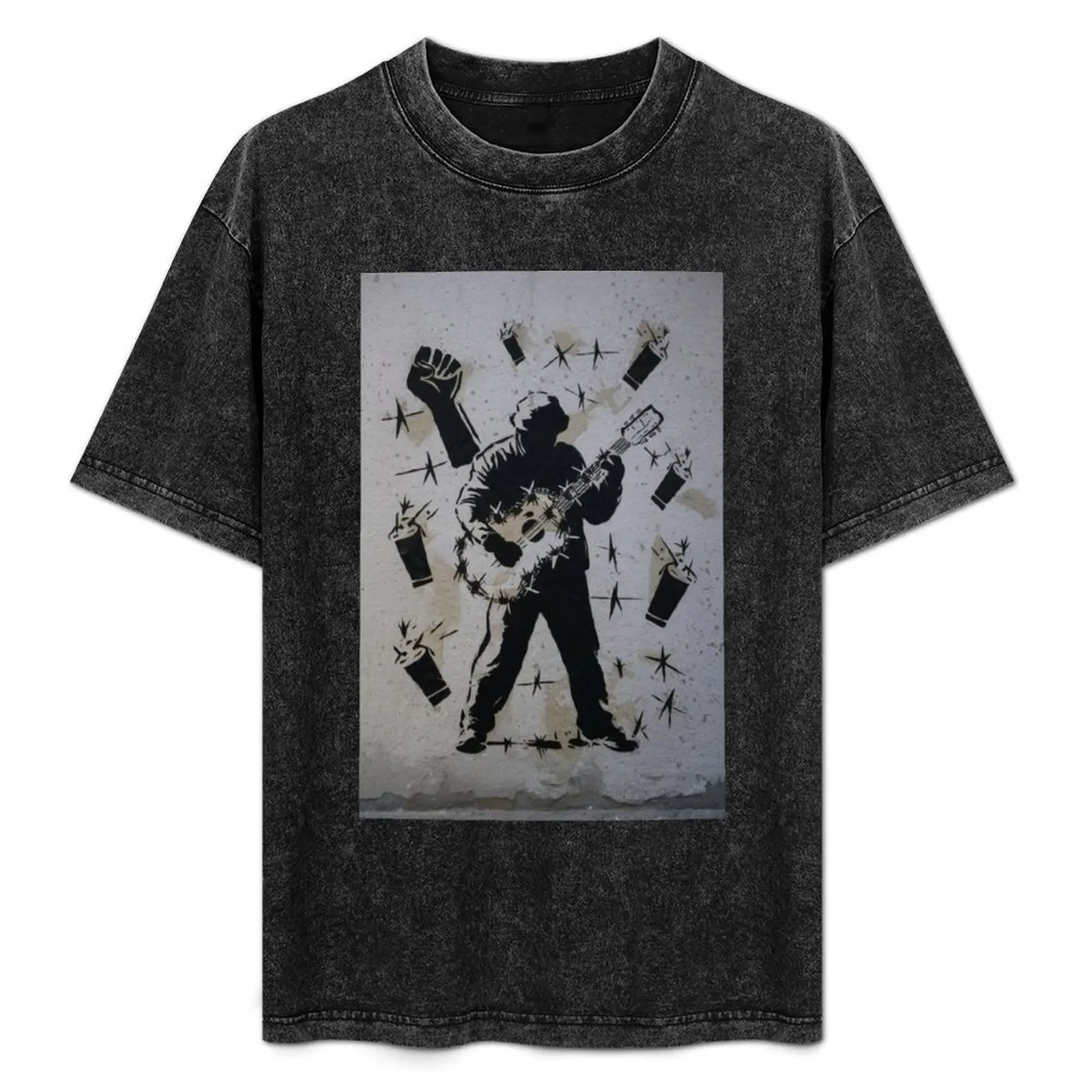 Guitar Stencil Graffiti T-Shirt basketball graphic tees quick drying blue archive sports fans compression shirt men
Guitar Stencil Graffiti T-Shirt basketball graphic tees quick drying blue archive sports fans compression shirt men
