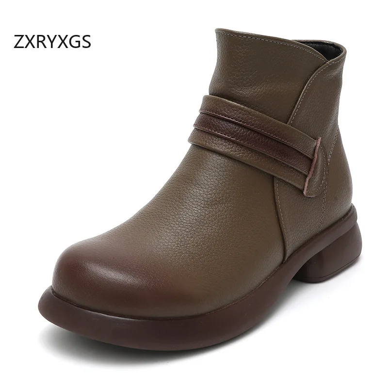 ZXRYXGS Classic Retro Top Layer Cowhide Single Boots Comfortable Soft Sole Low Heels 2025 Large Size Women Autumn Winter Boots
ZXRYXGS Classic Retro Top Layer Cowhide Single Boots Comfortable Soft Sole Low Heels 2025 Large Size Women Autumn Winter Boots
