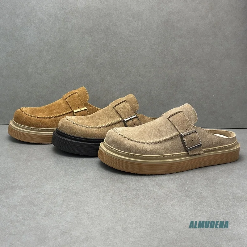 Men's Faux Suede Buckle Platform Slip-On Mules Casual Round Toe Loafers Breathable Non-Slip Outdoor Daily Walking Fashion Shoes
Men's Faux Suede Buckle Platform Slip-On Mules Casual Round Toe Loafers Breathable Non-Slip Outdoor Daily Walking Fashion Shoes