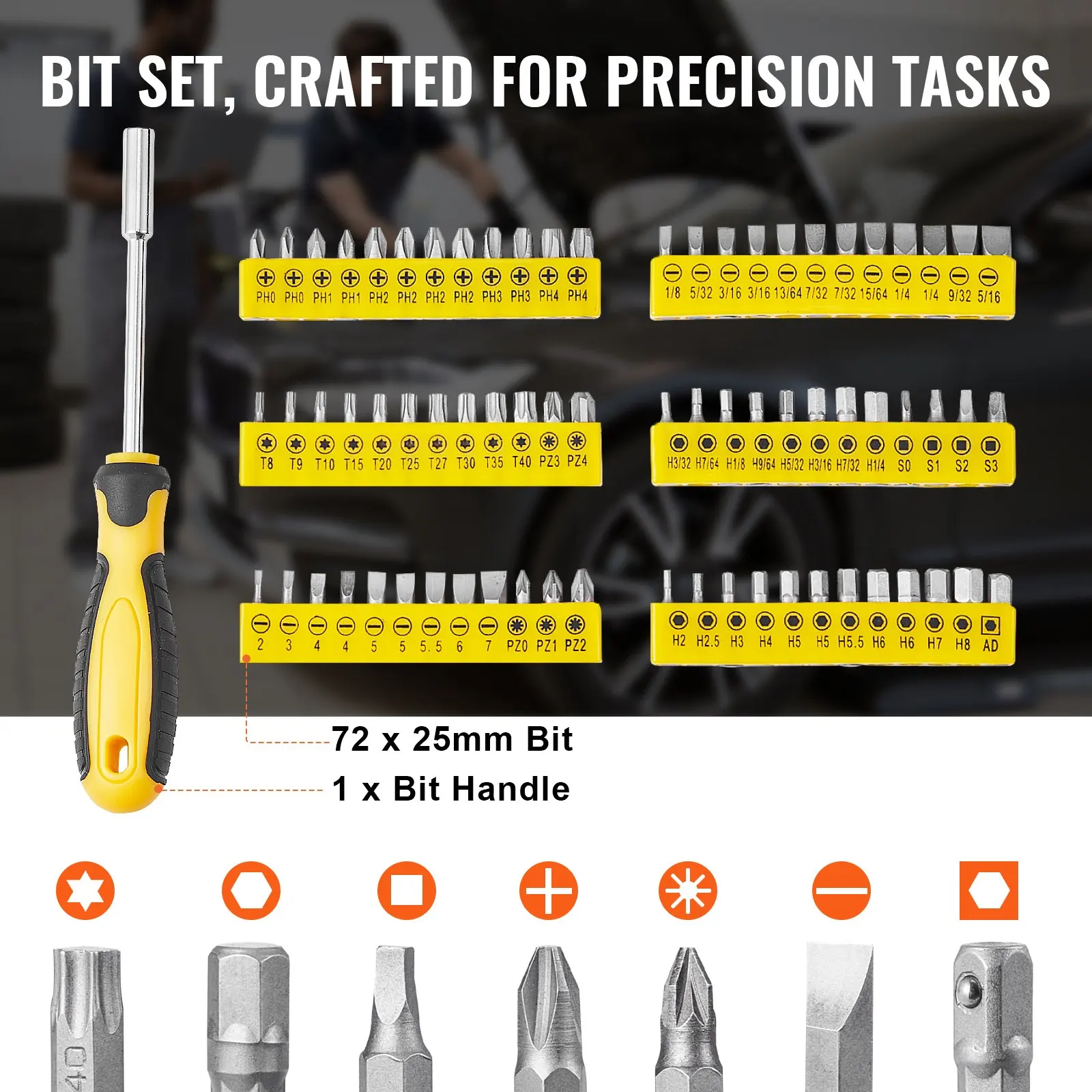 207-Piece Mechanics Tool Set, 1/4" 3/8" 1/2" Drive Sockets, SAE And Metric Mechanic Tool Kit With Bits, Wrenches, Ratchet
207-Piece Mechanics Tool Set, 1/4" 3/8" 1/2" Drive Sockets, SAE And Metric Mechanic Tool Kit With Bits, Wrenches, Ratchet