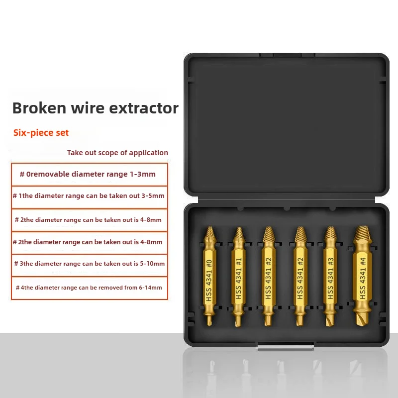 High speed steel extractor double headed screw sliding tooth removal tool, wire breakage extractor, wire breakage tool set
High speed steel extractor double headed screw sliding tooth removal tool, wire breakage extractor, wire breakage tool set