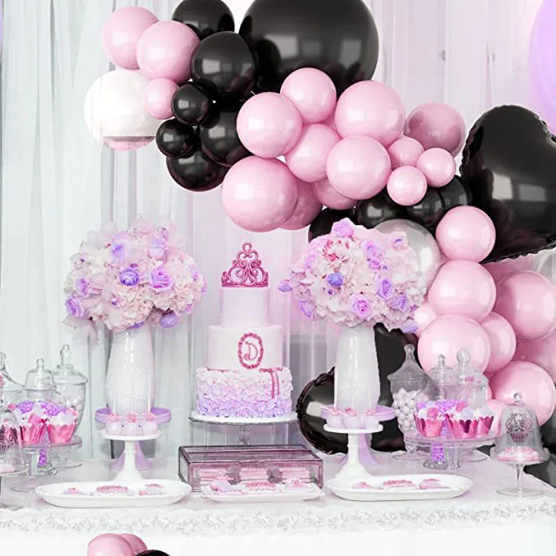 2 Sets Black Pink Latex Balloon Black Heart Foil Balloon Set Garland Arch For Wedding Valentine's Day Party Decoration
2 Sets Black Pink Latex Balloon Black Heart Foil Balloon Set Garland Arch For Wedding Valentine's Day Party Decoration