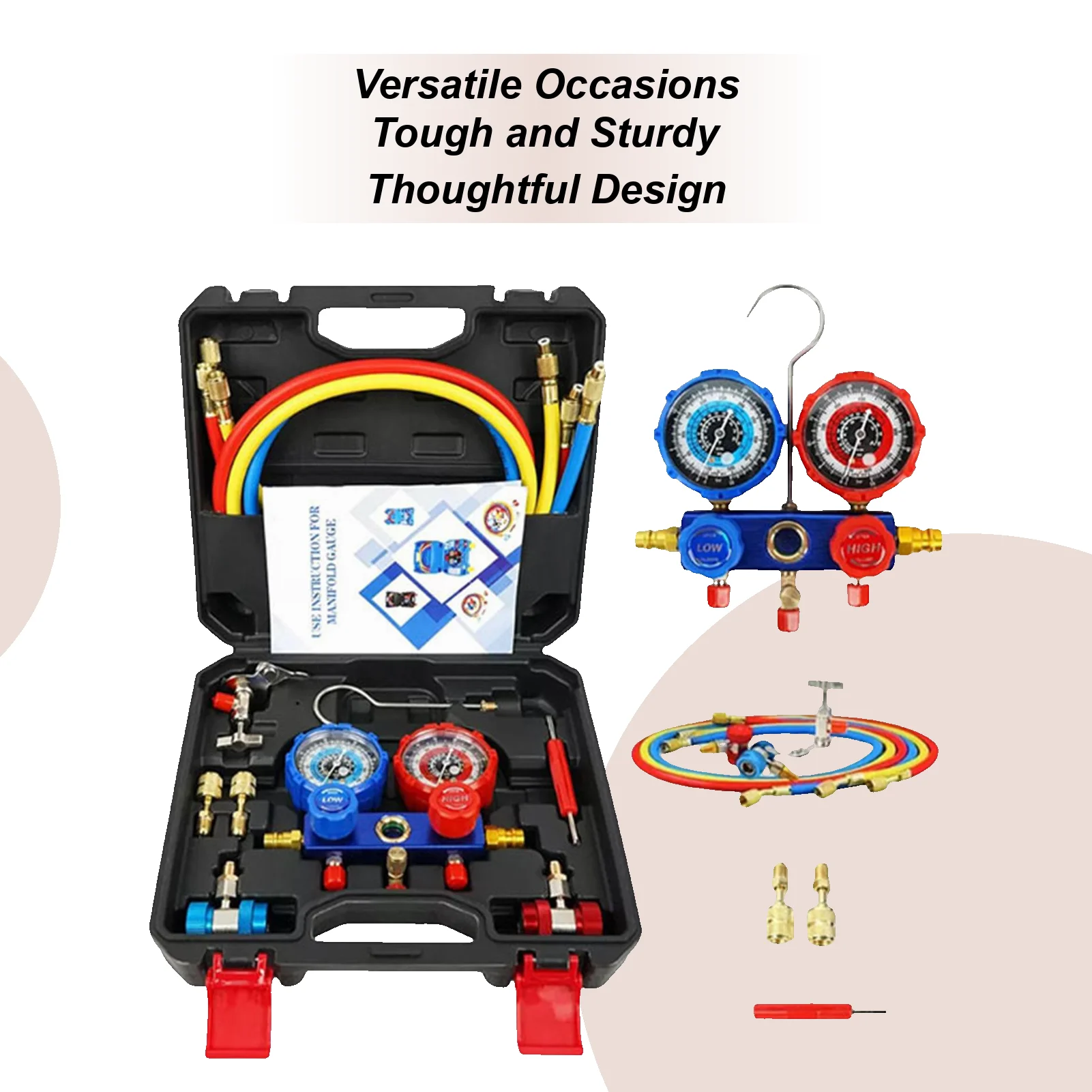 AC Manifold Gauge Set Refrigerant Gauge Kit Refrigerant Refill Kit For Home Vehicle Repair Workshop Seasonal Upkeep Garage
AC Manifold Gauge Set Refrigerant Gauge Kit Refrigerant Refill Kit For Home Vehicle Repair Workshop Seasonal Upkeep Garage