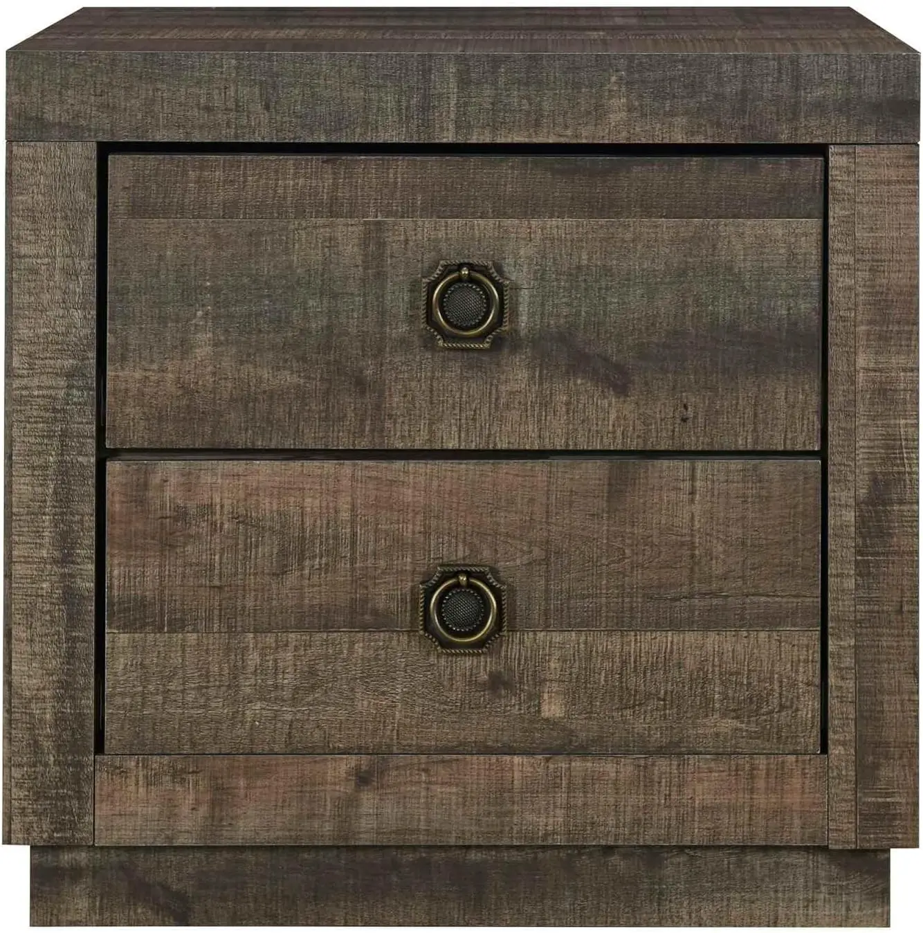 Rustic Farmhouse Nightstand, Compact Bedside Table with 2 Drawers - Authentic Rustic Finish, Rustic Brown
Rustic Farmhouse Nightstand, Compact Bedside Table with 2 Drawers - Authentic Rustic Finish, Rustic Brown