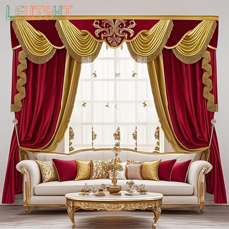 High-end Red Velvet Curtains Luxury Villa Blackout Insulation Bedroom Living Room Curtain Splicing Door Screen Shutter
High-end Red Velvet Curtains Luxury Villa Blackout Insulation Bedroom Living Room Curtain Splicing Door Screen Shutter