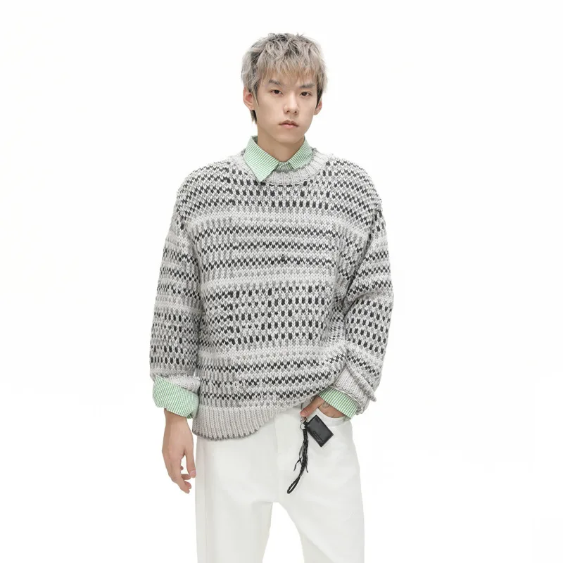 SYUHGFA Niche Design Men's Sweaters Round Collar Contrast Color Patchwork Knitting Tops 2025 Autumn Male Pullover Tops Trendy
SYUHGFA Niche Design Men's Sweaters Round Collar Contrast Color Patchwork Knitting Tops 2025 Autumn Male Pullover Tops Trendy