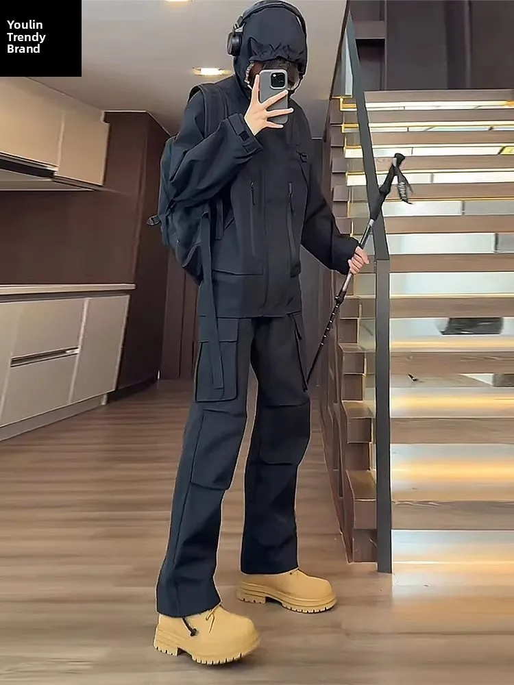 Мужские водонепроницаемые походные брюки прямого кроя для активного отдыха, рабочие брюки в американском стиле, весенне-осенние черные брюки для альпинизма
Мужские водонепроницаемые походные брюки прямого кроя для активного отдыха, рабочие брюки в американском стиле, весенне-осенние черные брюки для альпинизма