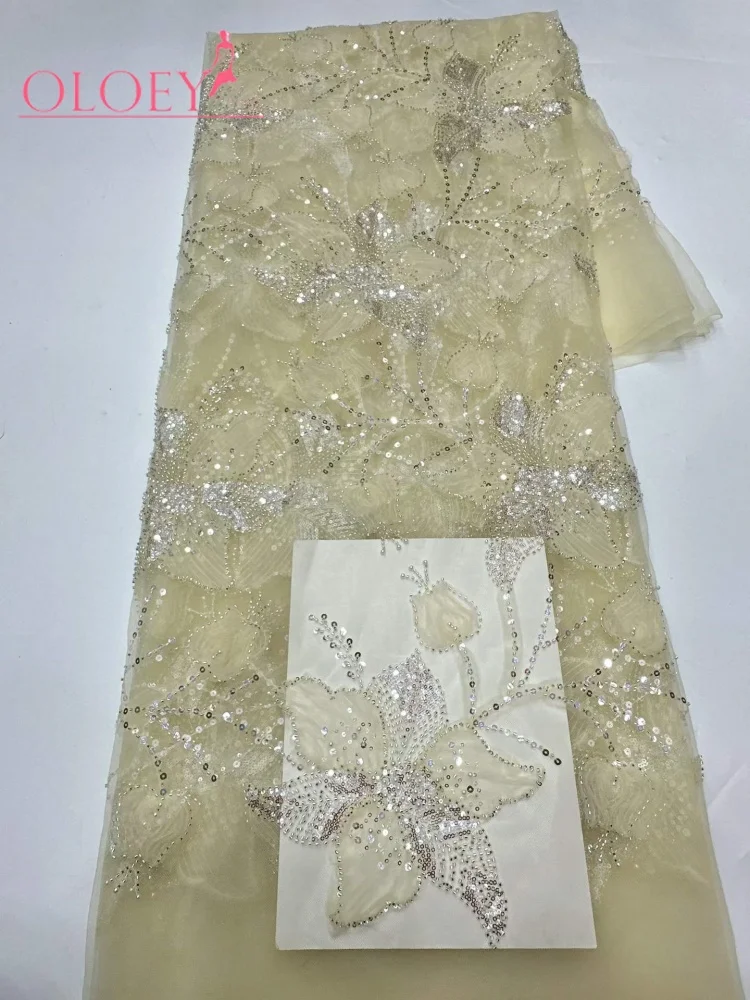 OLOEY African Design Luxury 3D Butterfly With Beads Lace Nice Nigerian French Sequins Tulle Lace Fabric For Women Wedding Dress
OLOEY African Design Luxury 3D Butterfly With Beads Lace Nice Nigerian French Sequins Tulle Lace Fabric For Women Wedding Dress