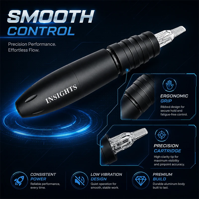 INSIGHTS Wireless Tattoo Machine Ultra Lightweight Compact Body PMU Permanent Makeup Machine For Professional Tattoo Artists
INSIGHTS Wireless Tattoo Machine Ultra Lightweight Compact Body PMU Permanent Makeup Machine For Professional Tattoo Artists