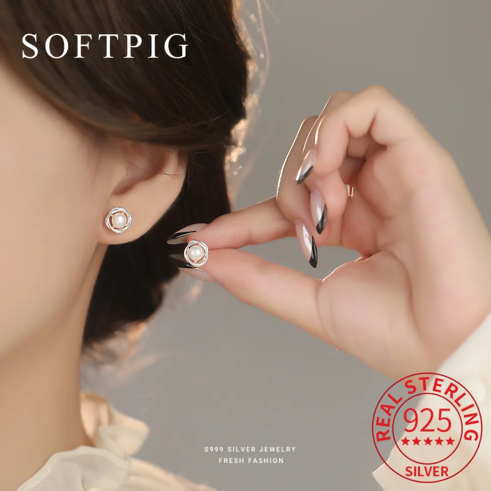 SOFTPIG Real 925 Sterling Silver Round Pearl Mini Stud Earrings for Women Cute Fine Jewelry Light Luxury Accessories
SOFTPIG Real 925 Sterling Silver Round Pearl Mini Stud Earrings for Women Cute Fine Jewelry Light Luxury Accessories