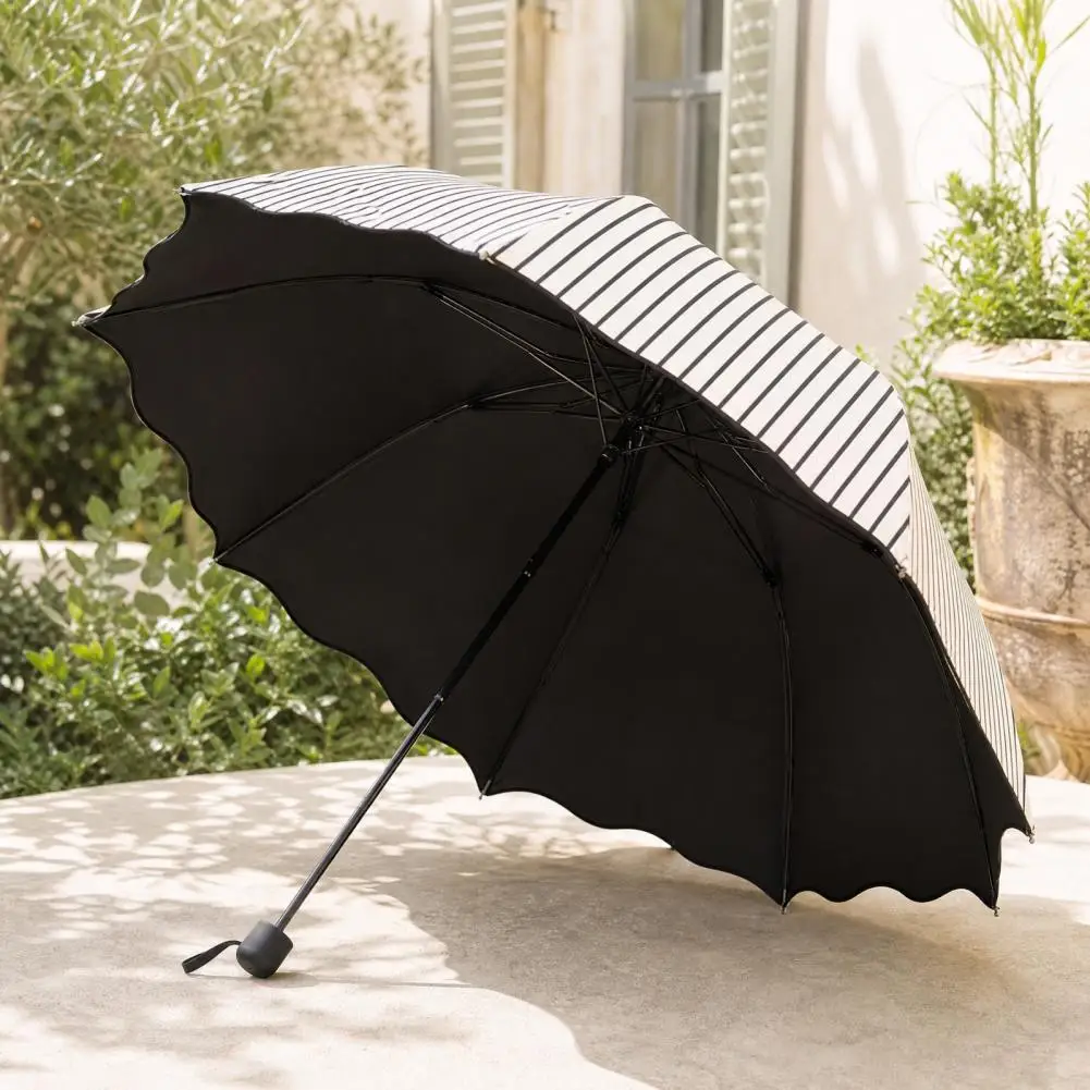 Sunscreen Umbrella Women Umbrella Striped Folding Umbrella with Wavy Edge Uv Protection Travel Windproof Rainproof for Women
Sunscreen Umbrella Women Umbrella Striped Folding Umbrella with Wavy Edge Uv Protection Travel Windproof Rainproof for Women