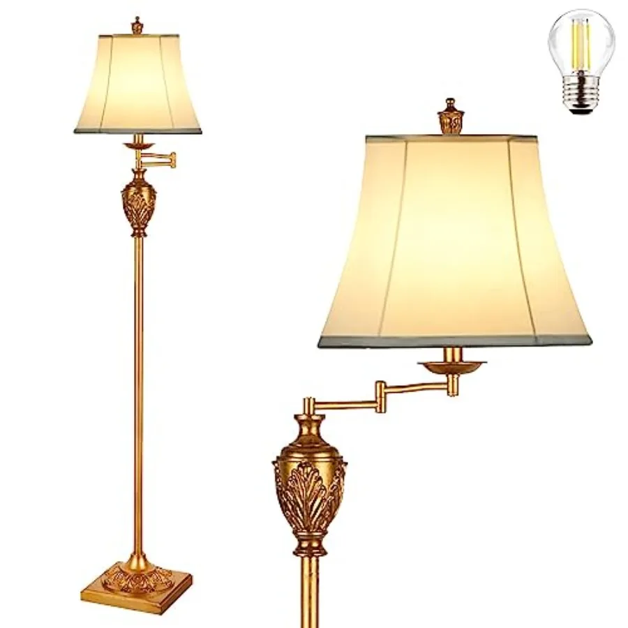 Traditional LED Floor Lamp with 350° Adjustable Vintage Pole lamp Swing arm for Living Room Bedroom and Office Rustic Upright F
Traditional LED Floor Lamp with 350° Adjustable Vintage Pole lamp Swing arm for Living Room Bedroom and Office Rustic Upright F
