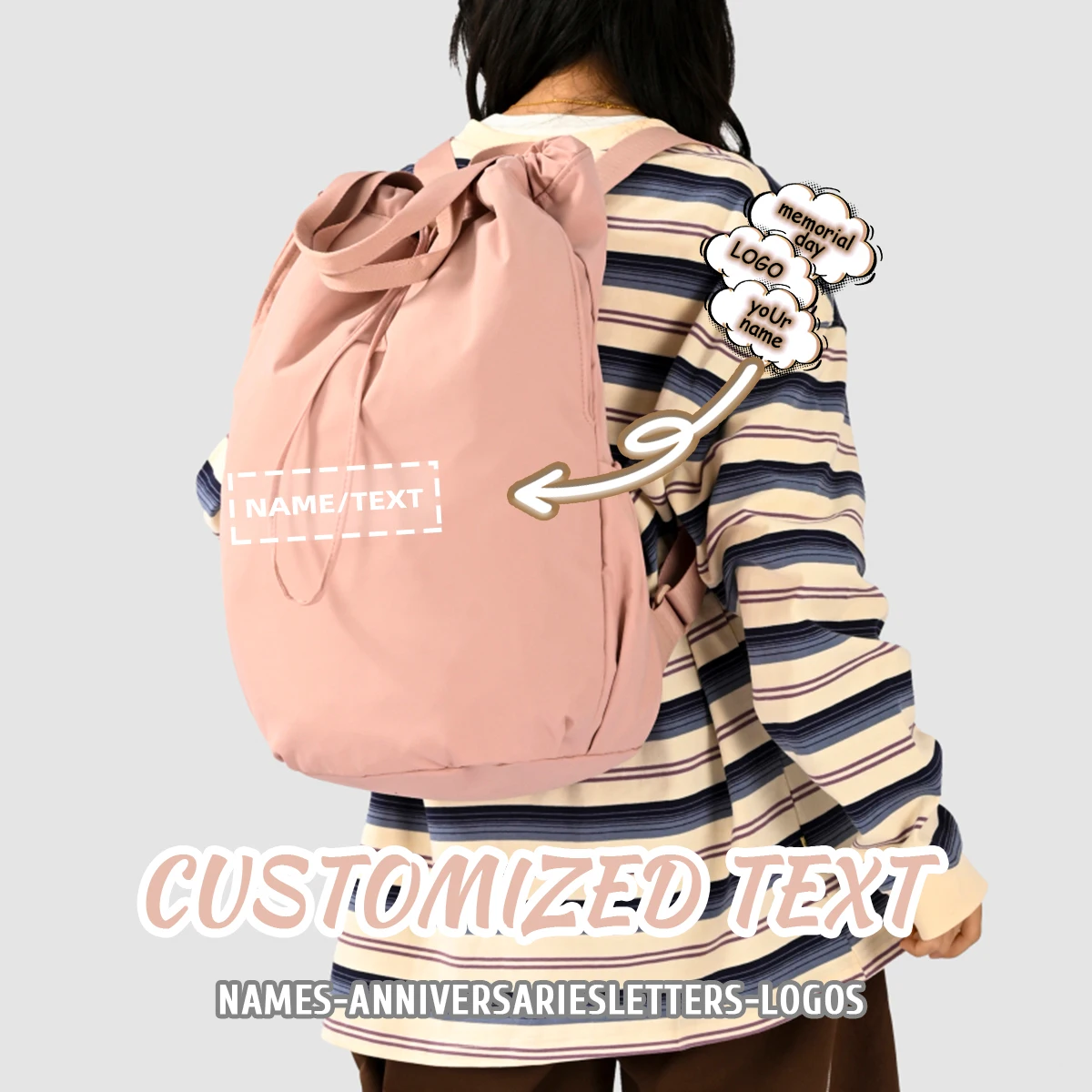 Logo Customized Sports Outdoor Backpack Hiking Mountaineering Bag College Student Drawstring Backpack Travel Lightweight School Bag Portable Personalized DIY
Logo Customized Sports Outdoor Backpack Hiking Mountaineering Bag College Student Drawstring Backpack Travel Lightweight School Bag Portable Personalized DIY